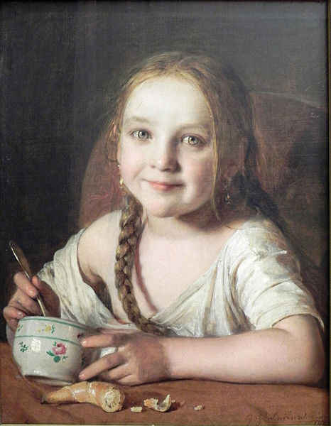 Johann-Baptist Reiter"Fillette au petit déjeuner""1855