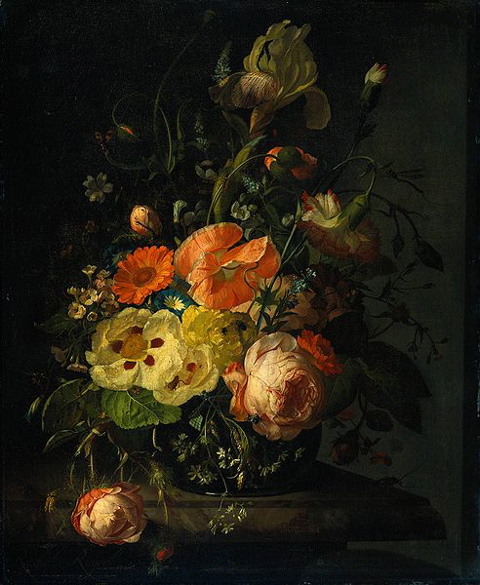 Rachel Ruysch"Fleurs sur dessus de table en marbre"1716