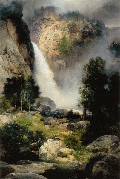 Thomas Moran- Chutes d'eau-Yosemite