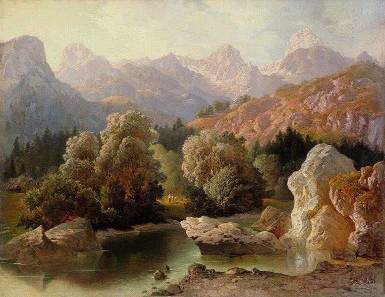 Anton Karinger-Monts Triglav vus du lac de Bohing- 1861
