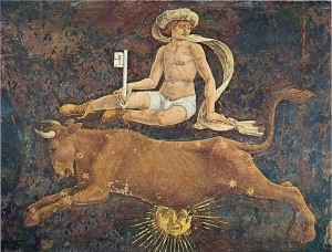 Francesco del Cossa-Allégorie d'Avril : le triomphe de Vénus (détail)-entre 1476 et 1484